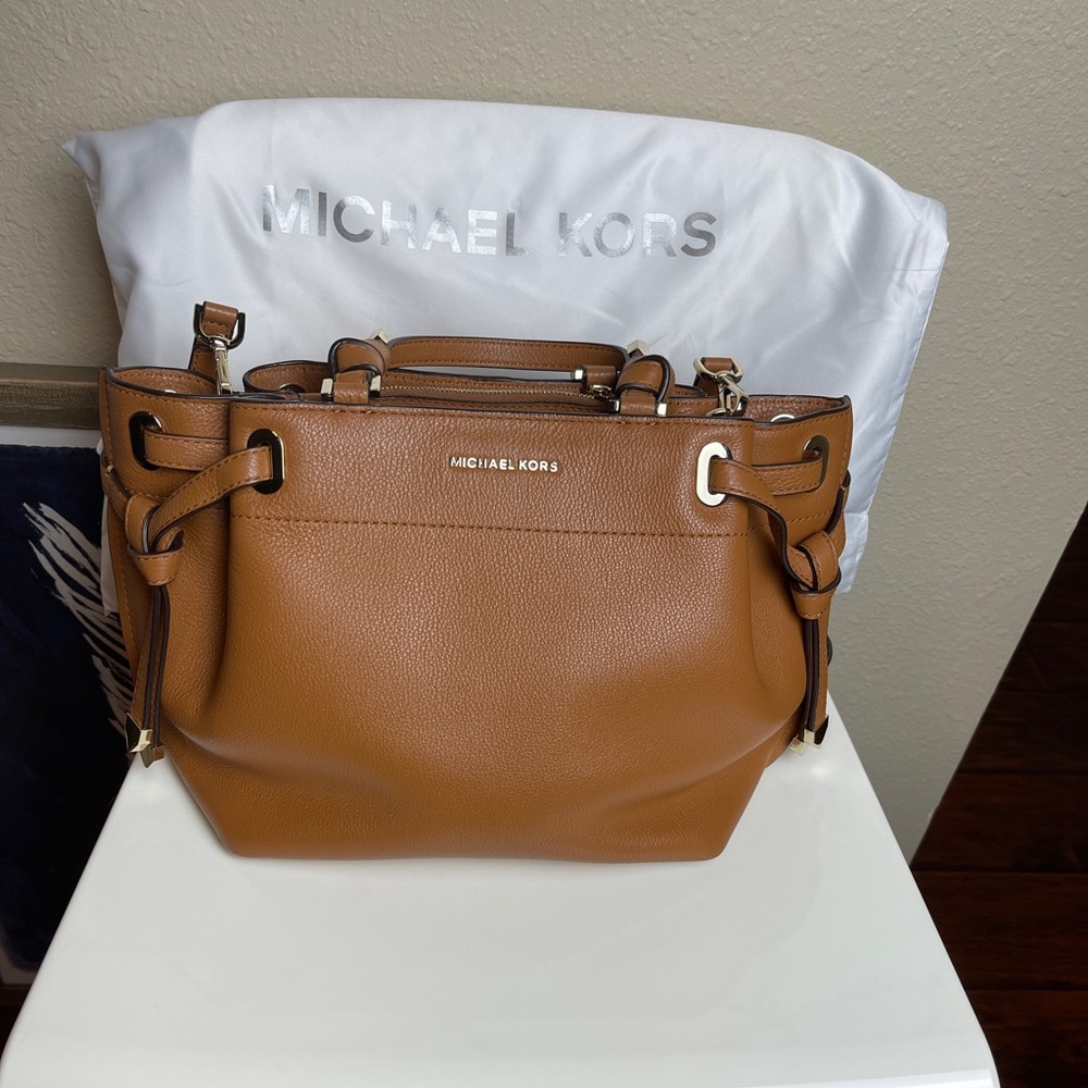 Michael Kors Greta Medium Pebbled Leather Satchel